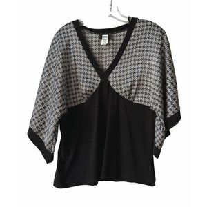 Studio 1940 Black and White Top Blouse Size XL